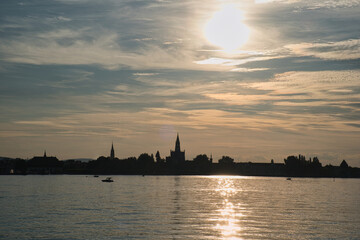 Abendsonne über Konstanz am Bodensee