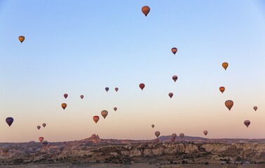 Hot Air Balloons Over Fairy Chimneys in Cappadocia