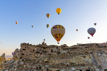Hot Air Balloons Over Fairy Chimneys in Cappadocia