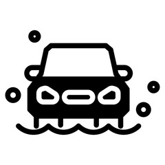 Car flood insurance icon