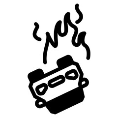 accident icon, broken cars, auto crash on road, car accident symbol isolated on white background. vector illustration