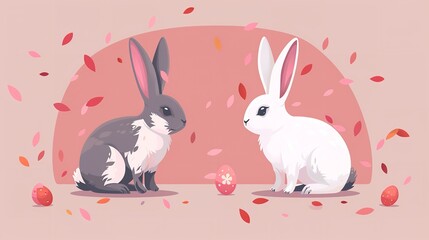 Obraz premium Isolated in pastel pink background flat illustration