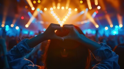 The hands forming heart shape