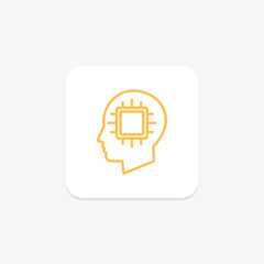 Ai Mind Chip duotone line icon , vector, pixel perfect, illustrator file
