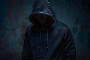 Man in Hood. Dark figure