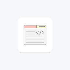 Programming lineal color icon , vector, pixel perfect, illustrator file