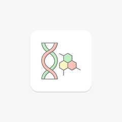 Dna lineal color icon , vector, pixel perfect, illustrator file