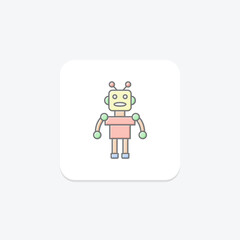 Robot lineal color icon , vector, pixel perfect, illustrator file