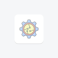 Digital Gear lineal color icon , vector, pixel perfect, illustrator file