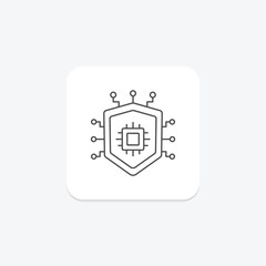 Microprocessor thinline icon , vector, pixel perfect, illustrator file