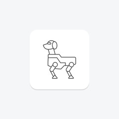 Robot Dog thinline icon , vector, pixel perfect, illustrator file