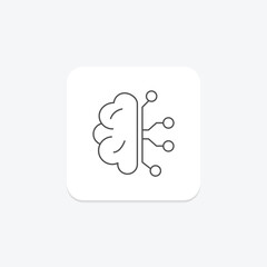 Brain Circuit thinline icon , vector, pixel perfect, illustrator file