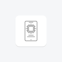Mobile automation thinline icon , vector, pixel perfect, illustrator file