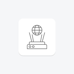 Technological Hologram thinline icon , vector, pixel perfect, illustrator file