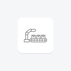 Industrial Robot thinline icon , vector, pixel perfect, illustrator file