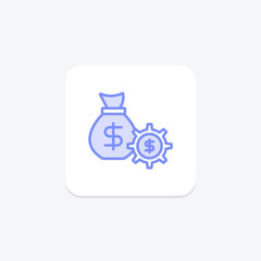 Money Management duotone line icon , vector, pixel perfect, illustrator file