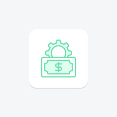 Cash Management duotone line icon , vector, pixel perfect, illustrator file