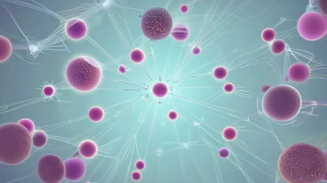 Animated Cell Division With Spindle Fibers in 3D