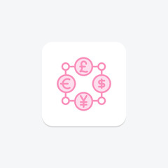 Money Network duotone line icon , vector, pixel perfect, illustrator file