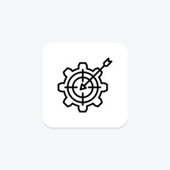 Setting Business Goal line icon , vector, pixel perfect, illustrator file
