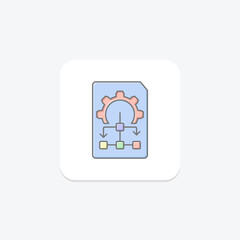 Flowchart lineal color icon , vector, pixel perfect, illustrator file