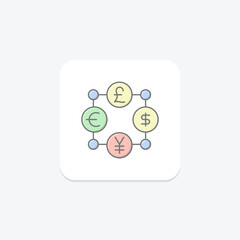 Money Network lineal color icon , vector, pixel perfect, illustrator file