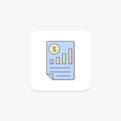 Expenses lineal color icon , vector, pixel perfect, illustrator file