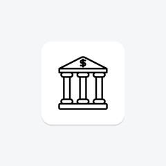 Bank line icon , vector, pixel perfect, illustrator file