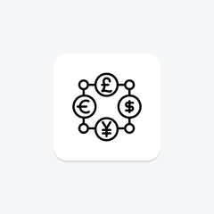 Money Network line icon , vector, pixel perfect, illustrator file