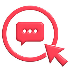3D comment click icon