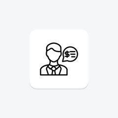 Financial Advisor line icon , vector, pixel perfect, illustrator file