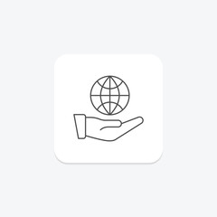 Global Services thinline icon , vector, pixel perfect, illustrator file