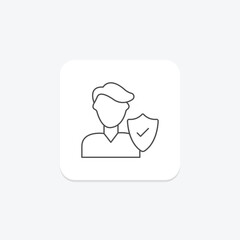 Employee Insurance thinline icon , vector, pixel perfect, illustrator file