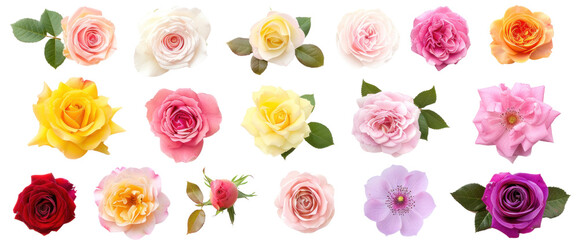 Fototapeta premium Rose flowers isolated on transparent