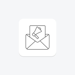 Email Marketing thinline icon , vector, pixel perfect, illustrator file