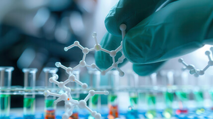 Lab technician assembling synthetic DNA sequences, synthetic biology, genetic assembly