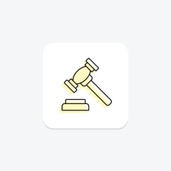 Justice color shadow thinline icon , vector, pixel perfect, illustrator file