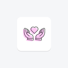 Gratitude color shadow thinline icon , vector, pixel perfect, illustrator file