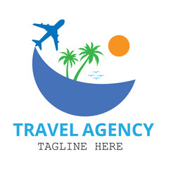 Travel agent logo design. Vector illustration