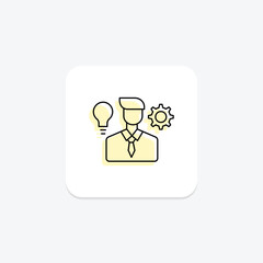 Competence color shadow thinline icon , vector, pixel perfect, illustrator file