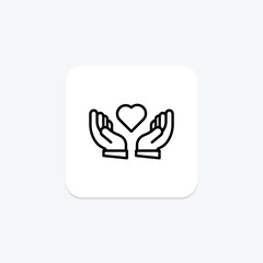 Gratitude line icon , vector, pixel perfect, illustrator file