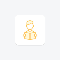 Learning duotone line icon , vector, pixel perfect, illustrator file