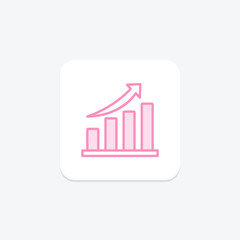 Growth duotone line icon , vector, pixel perfect, illustrator file