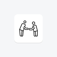 Respect line icon , vector, pixel perfect, illustrator file