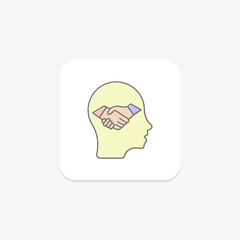 Empathy lineal color icon , vector, pixel perfect, illustrator file