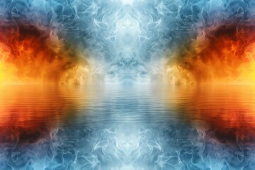 Fototapeta premium Abstract Fire and Ice Reflection