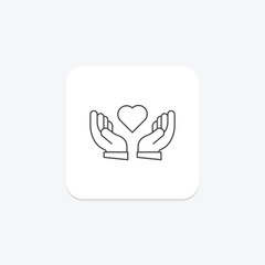 Gratitude thinline icon , vector, pixel perfect, illustrator file