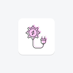 Energy Consumption color shadow thinline icon , vector, pixel perfect, illustrator file