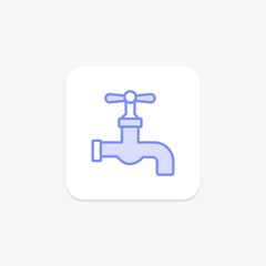 Energy Water Tap duotone line icon , vector, pixel perfect, illustrator file