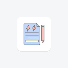 Energy Planning lineal color icon , vector, pixel perfect, illustrator file